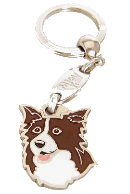 BORDER COLLIE BROWN  <br> (keyring, without engraving)